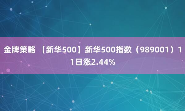金牌策略 【新华500】新华500指数（989001）11日涨2.44%