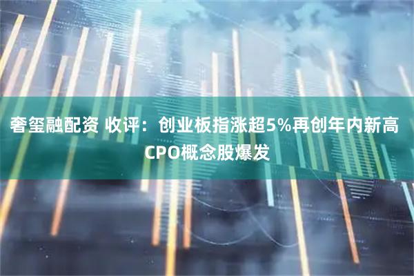 奢玺融配资 收评：创业板指涨超5%再创年内新高 CPO概念股爆发